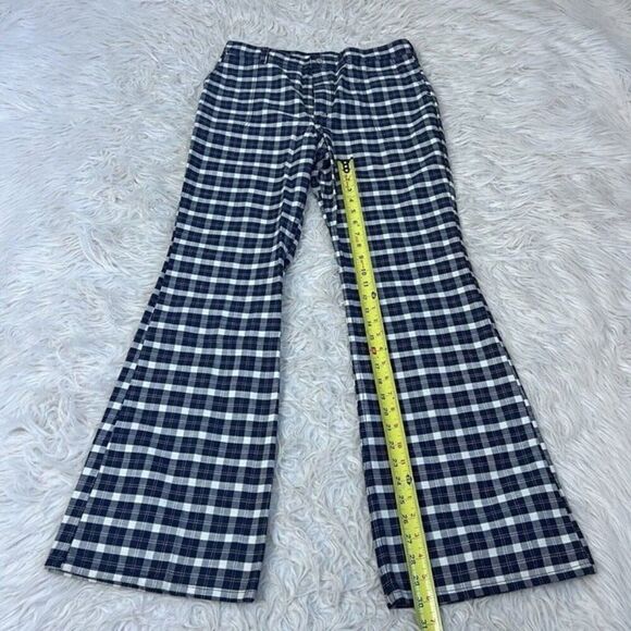 Wrangler Womens Vintage 70s Blue & White Plaid Flared Bootcut Western Pants - Picture 4 of 11